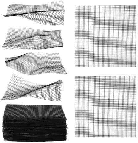 NQEUEPN 50pcs Flower Pot Hole Mesh Pad, 4 Inch Square Mesh Pads for Plant Pots Bonsai Mesh Drainage Screens Flower Pot Bottom Mesh Pad Prevent Soil Loss