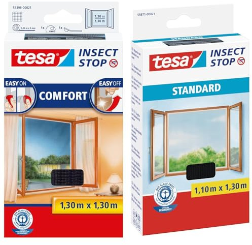 tesa Insect Stop COMFORT Fliegengitter für Fenster & Insect Stop STANDARD Fliegengitter für Fenster