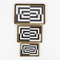 Juego de 3 bandejas decorativas de plástico, color negro, blanco y dorado, 32 x 21,5 x 2,5 cm
