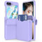 WATACHE for Samsung Galaxy Z Flip 6 Case with Hinge Protection Shockproof with Credit Card Holder ID Card Protective Cover Flip Z 6 Phone Case for Galaxy Z Flip 6 5G(Purple)