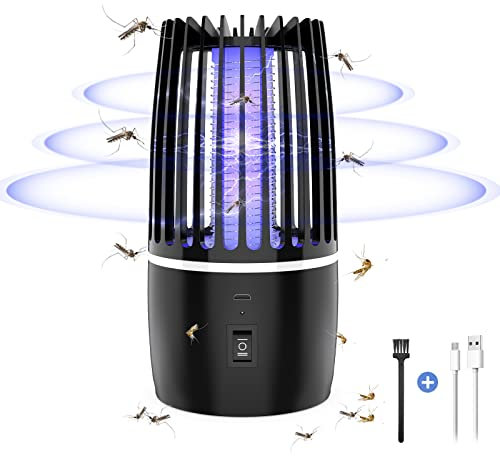 Insektenvernichter Mückenfalle 4000mAh Elektrisch USB Wiederaufladbarer Mückenvernichter Elektrische Lampe Fliegenfalle Insektenschutz Innen Außenbereich Schädlingsbekämpfung Lockstoff für Hinterhof