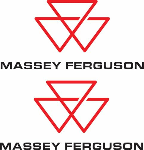 2X Traktor Aufkleber 14x6 cm – Wetterfest & UV-beständig – Passend für Massey Ferguson, Trecker, Bulldogs & Mähdrescher – Langlebige Sticker für Landmaschinen (Massey1)