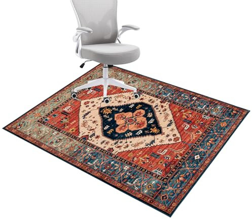 Honorstar Bodenschutzmatte für Hartböden 120x150cm Stuhlunterlage Gaming Teppich Bodenschutzmatte Bürostuhl Matte Rechteckig Bodenmatte rutschfest Bürostuhlunterlage Stuhlmatten (Mehrfarbig-2)