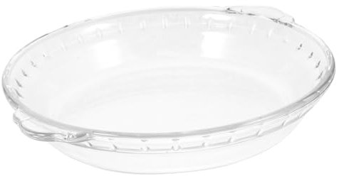 Cabilock 8 Inch Glass Pie Plate Small Glass Baking Dish Classic Style High Temperature Resistant Nonporous Widely Used in Microwave Oven Household Kitchen