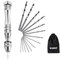 WOMGF 12cm Handbohrer mit 14 Stück Mini Spiralbohrer 0,5-3,0 mm Silber Drillbohrer Große Bastelbohrer