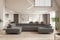 Kaiser Möbel - Ecksofa mit Schlaffunktion - Wohnlandschaft U Form - Big Sofa 345 x 202 cm - Relaxsofa mit 8 Verstellbaren Kopfstützen und 2 x Bettkasten - Eckcouch Groß, XXL - Falio U Grau