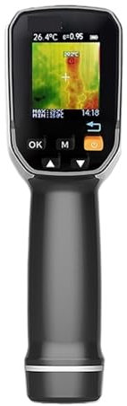 Termocamera Fotocamera termografica a infrarossi portatile, ricaricabile tramite USB, scheda da 8 GB, display a colori, emissività 0,01-1, scatola for il trasporto per ispezioni edili, HVAC ed elettri