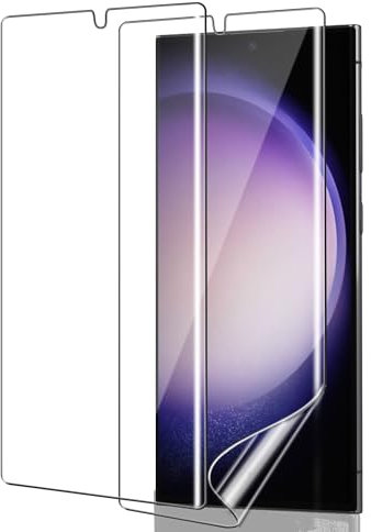 ICESPRING für Panzerglas für Samsung Galaxy S23 Ultra 5G Schutzfolie, 2 Stück Weich TPU Kratzfest Panzerfolie für S23 Ultra 5G Folie, Fingerabdruck-ID Schutzglas für S23 Ultra Panzer Schutz Glas