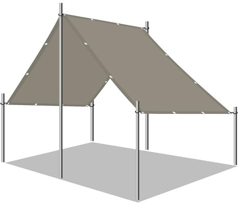 Sun Segel Sonnensegel 6 x 7 m 99% Schattentuch mit Ösen Wasserdicht Sonnenschutz für Garten Leicht Und Haltbarkeit für Garten Balkon & Terrasse, Taupe