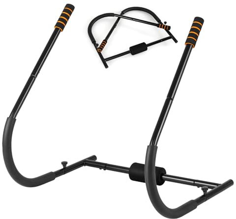 KOMFOTTEU Bauchtrainer AB Trainer faltbar, Bauchmuskeltrainer mit gepolsterter Kopfstütze und Griffen, Bauch Trainingsgerät bis 150 kg, Heimtraining, Sportausrüstung für Zuhause (Schwarz)