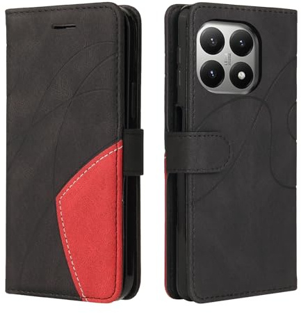 CXTcase Handyhülle für Xiaomi 15T, Schwarz | Flip PU Lederhülle Cover, Klapphülle mit Ständer, Modisch Flip Case für Xiaomi 15T Handytasche Schutzhülle