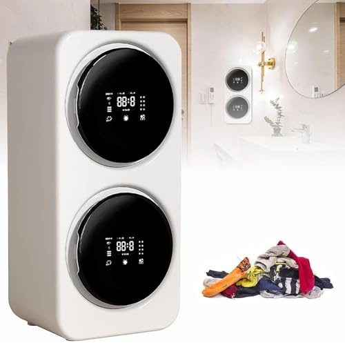 ZAYMGPD Lavadora Portátil, Lavadora-Secadora 2 En 1, Cuba Doble De 3,5 L, 4 Modos, Pantalla LCD, Lava Calcetines Y Ropa Interior, Ideal para Apartamentos, Casas Rodantes, Casas Y Dormitorios