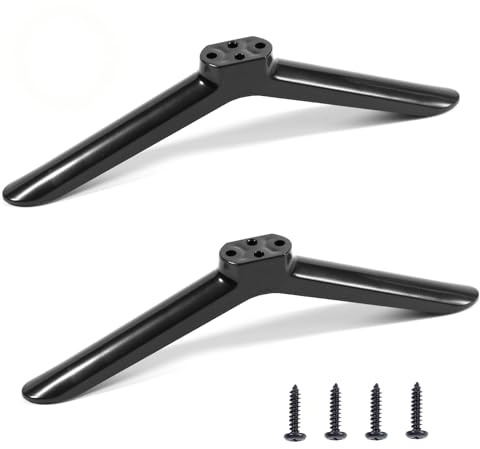 UIHRLM Universal TV Stand Base Pedestal Feet, Sturdy TV Legs Compatible with Sharp/Samsung/LG/JVC TVs, Easy to Install Plastic Tabletop Pedestal Base Replacement with 4 Screws, TV Stand for TVs