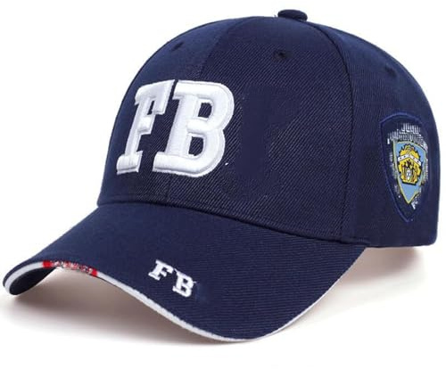 Hao Wu Xuan FBI Baseballkappe mit Buchstabenstickerei, marineblaue Baumwolle, verstellbar, Hip-Hop-Dad-Hut für Männer und Frauen, Outdoor-Sport