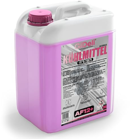 GiDeli Kühlerfrostschutz Rot 20 L - G12+ Kühlmittel Auto, Gebrauchsfertig | Kühlflüssigkeit fürs Auto, OAT-Schutz für Aluminium und Kunststoff, ein Kanister für mehrere Wechsel