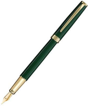 HERO Green Fountain Pen with 0.5mm Fine F Nib, Smooth Writing Pen for Beginners Journaling Calligraphy Drawing, Office Stationery Gift for Men Women