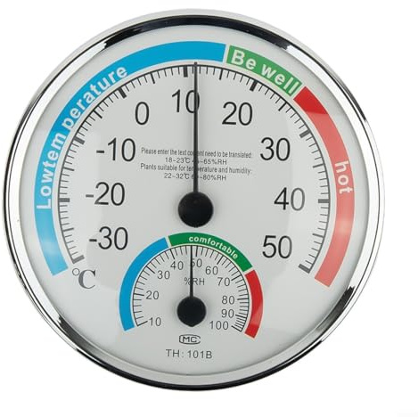 MIKMLYZE Analogue Thermometer Hygrometer For Indoor Climate Control With Clear Comfort, Wireless Room Temperature And Humidity Monitoring In °C And%, No Batteries Required(1pcs)