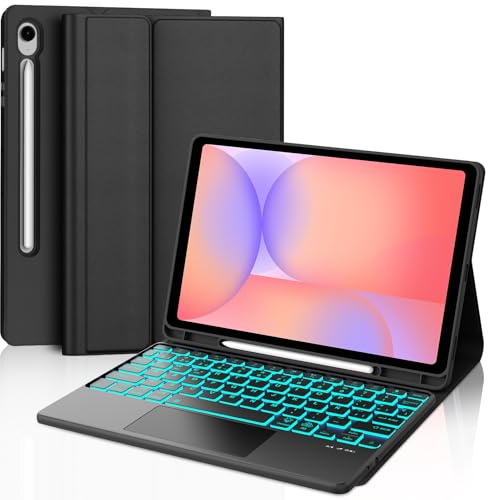 Tiiomioon Funda Teclado para Samsung Galaxy Tab S10 Lite/S10 FE 10,9 2025 | Español Trackpad Retroiluminado Teclado para Tab S10 Lite, Funda para Samsung Galaxy Tab S10 FE/S9 FE con Teclado Bluetooth