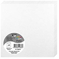 Clairefontaine 12885C - Pacco da 25 biglietti piegati - Formato Quadrato 13,5x13,5cm - 210g/m² - Colore bianco iridescente - Biglietti di invito e Corrispondenza - Gamma Pollen - Carta Premium Liscia