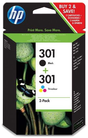 HP 301 Black and Tri-color Original Ink Cartridges