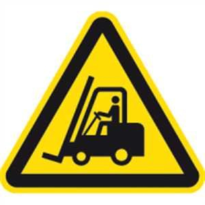 Schild Warnung vor Flurförderzeugen gem. ASR A1.3 / DIN 7010 PVC 20cm (Warnschild, Gabelstapler) praxisbewährt, wetterfest