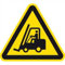 Schild Warnung vor Flurförderzeugen gem. ASR A1.3 / DIN 7010 PVC 20cm (Warnschild, Gabelstapler) praxisbewährt, wetterfest