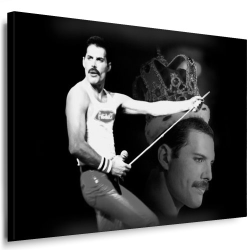 fotoleinwand24 Freddie Mercury - Queen Wandbild 100x70cm k. Poster - Bild fertig auf Keilrahmen ! Pop Art Gemälde Kunstdrucke, Wandbilder - Bilder zur Dekoration - Deko. Musik Stars Kunstdrucke