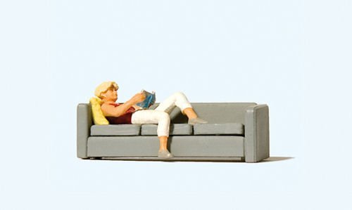 Preiser 28179 Woman Reading on Sofa Figure
