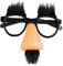 Boland 02597 - Partybrille Witzfigur, 1 Stück, Einheitsgröße, schwarze Brille mit Nase, Augenbrauen und Oberlippenbart aus Kunsthaar, Kunststoff, Clown, Accessoire, Karneval, Verkleidung, Mottoparty