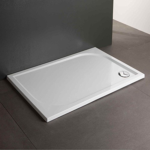 Kiamami Valentina - Receveur de Douche en Résine | Extra Plat 70x120 CM | Anti-Dérapant | Compatible avec Meubles de Salle de Bain | Gelcoat Résistant, 70x120 CM, Bois d'Ingénierie