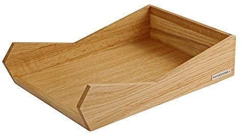 NATUREHOME SKRIPT Briefablage Holz Eiche - 25x35x8cm liegende Aufbewahrung DIN A4 Organizer Schreibtisch Ablage für Dokumente & Briefe Ordnung in Büro Schule und Arbeitszimmer