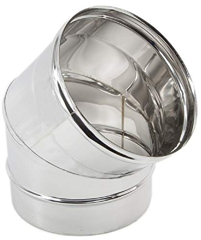 Gomito a 45° per canna fumaria in acciaio inox (DN 200)