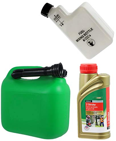 SPARES2GO 2 Stroke Engine Oil Mixer Bottle Starter Mixing Kit for Outboard Boat Motor