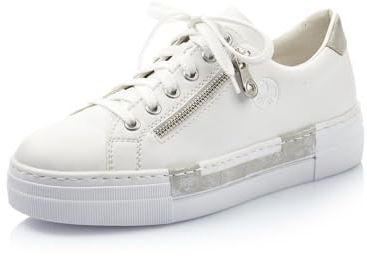 Rieker Damen Low-Top Sneaker N49C2, Frauen Halbschuhe,Sportschuhe,Freizeitschuhe,Turnschuhe,Laufschuhe,straßenschuhe,Weiss (81),40 EU / 6.5 UK