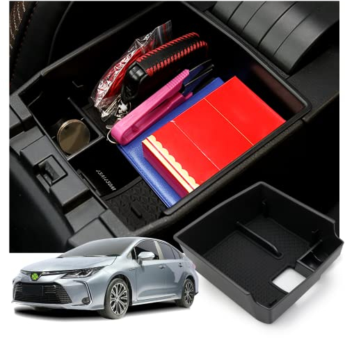 Ruiya Kompatibel mit Toyota Corolla E210 2019-2024 2025 Mittelkonsole Aufbewahrungsbox, Armlehne Organizer Tray Mittelarmlehne Handschuhfach Mittelkonsole Ablagefach Corolla Hatchback Zubehör