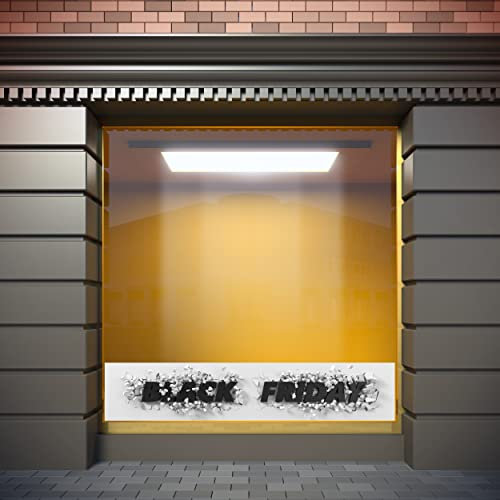 Vinilo Adhesivo Transparente en Efecto Espejo Black Friday Fondo Blanco | 100 x 20 cm | Vinilo Económico y Original | Vinilo fondeado de Blanco