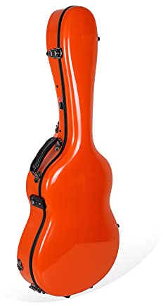 Crossrock Custodia Deluxe per chitarra classica in fibra di vetro, 4/4 Full Size-TSA Lock, arancione (CRF2020COR)