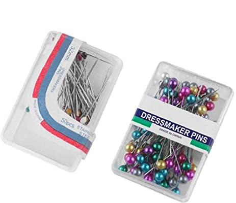 Ruluti (55x40x15mm) Bunte runde Perlenkopf Pins Dressmaking Hochzeiten Corsage Floristen Nähen Pin mit Box Zubehör DIY Werkzeuge