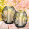 2er Set Orientalisches Windlicht Laterne orientalisch Narbonne | Orientalische Vintage Teelichthalter Schwarz außen | Marokkanische Windlichter aus Metall als Dekoration