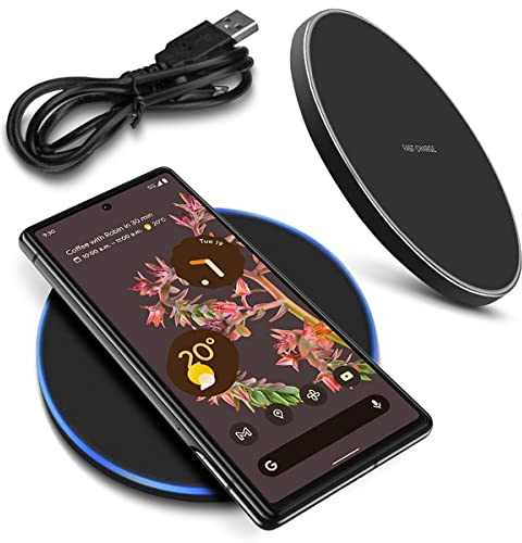 QI Wireless Kabellos Ladestation kompatibel mit Google Pixel 10 9a / 9 / Pro/Pro XL / 9 Pro Fold / 8a / 8/8 Pro Charger Induktives Universal Schnellladegerät, Farben:Schwarz