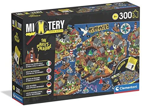 Clementoni - 21710 - Mystery Puzzle The Pirate's Treasure - Puzzle Mit 300 Teile - Puzzle Für Kinder Ab 8 Jahren, Made In Italy