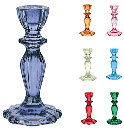 Talking Tables Marineblauer Kerzenständer aus Glas, dekorativer für drinnen und draußen, Heimdekoration, Dinner-Party-Dekorationen, Winterhochzeit, Weihnachten, Einheitsgröße, Boho-NVYCNDLHOLD
