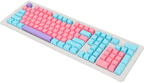 Mechanical Keyboard Keycap,PBT Keyboard Keycaps,2 Color Injection Molding Light Transmission OEM Height DIY Combination Keycaps for Mechanical Keyboard (Pink Blue Purple)
