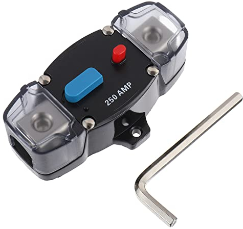 EPLZON 250A 12-48 Volt DC auto-recupero interruttore con pulsante di ripristino manuale per Rv Marine Boat (250Amp)