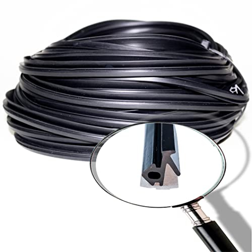 Paraspifferi per finestre S-834X (50m) – Guarnizioni EPDM nero per porte interne e finestre in legno, isolante acustico e termico, sigilla perfettamente per protezione da rumori, polvere e spifferi.