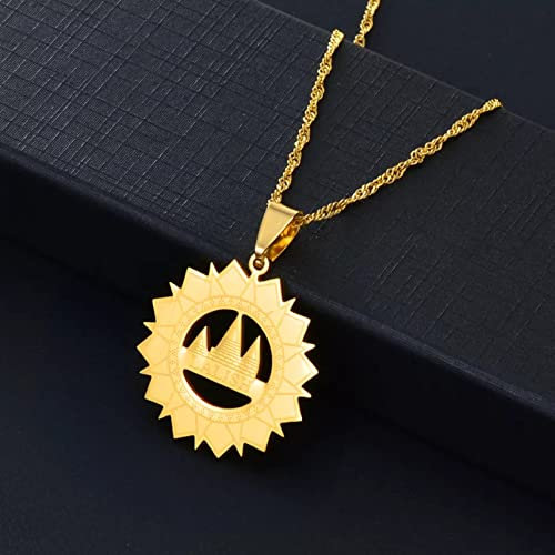 Halskette Anhänger Schmuck Yezidi Lalish Pendant & ChainHalsketten Heiligster Tempel der Yeziden für Frauen Männer Mädchen Weihnachten Geburtstag Geschenk