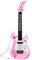 Guitare pour Enfants, Jouet de Guitare de 22,4 Pouces avec Sangle, Instrument électronique Portable Multifonctionnel, Instruments de Musique de Guitare électrique à 6 Cordes (Rose)