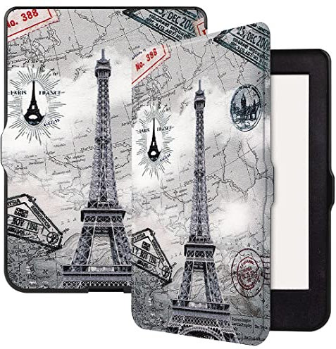 SATURCASE Coque pour Kobo Nia 6.0 2020, belle coque de protection à rabat en cuir PU et silicone ultra fine et légère avec fonction veille/réveil automatique (KN-2)
