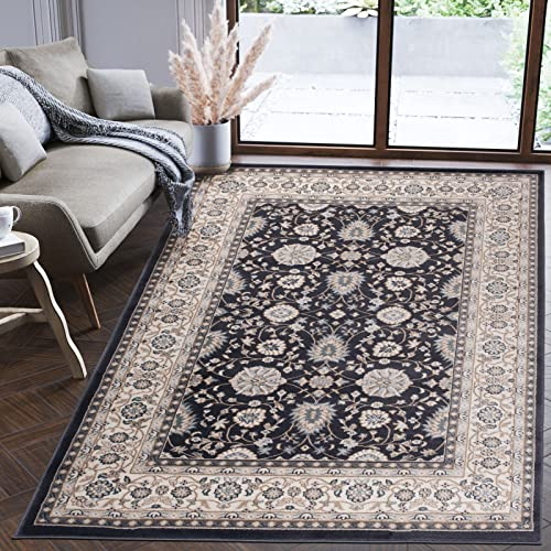 Mazovia Orientalisch Teppich - Traditioneller Teppich für Wohnzimmer, Esszimmer - Orient Teppiche Ornament - ÖKO-TEX Wohnzimmerteppich Schwarz Grau - 180 x 250 cm