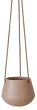 Pevfeciy Blumentopf Hängend 12cm Hängetopf für Pflanzen aus Keramik für Innen/Außen Blumentopf Hängend Blumenampel Wand Deko Balkon und Garten, Wandvase für Sukkulenten/Kaktus,Rosa